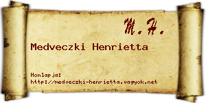 Medveczki Henrietta névjegykártya