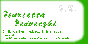 henrietta medveczki business card
